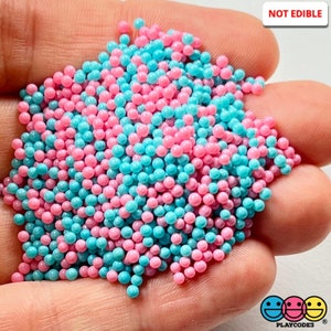 20grams Cotton Candy Mix Nonpareil Glass 1.9mm Beads Caviar Faux Sprinkles Decoden Slime Supplies Fake Bake Cabochons Decoden PLAYCODE3