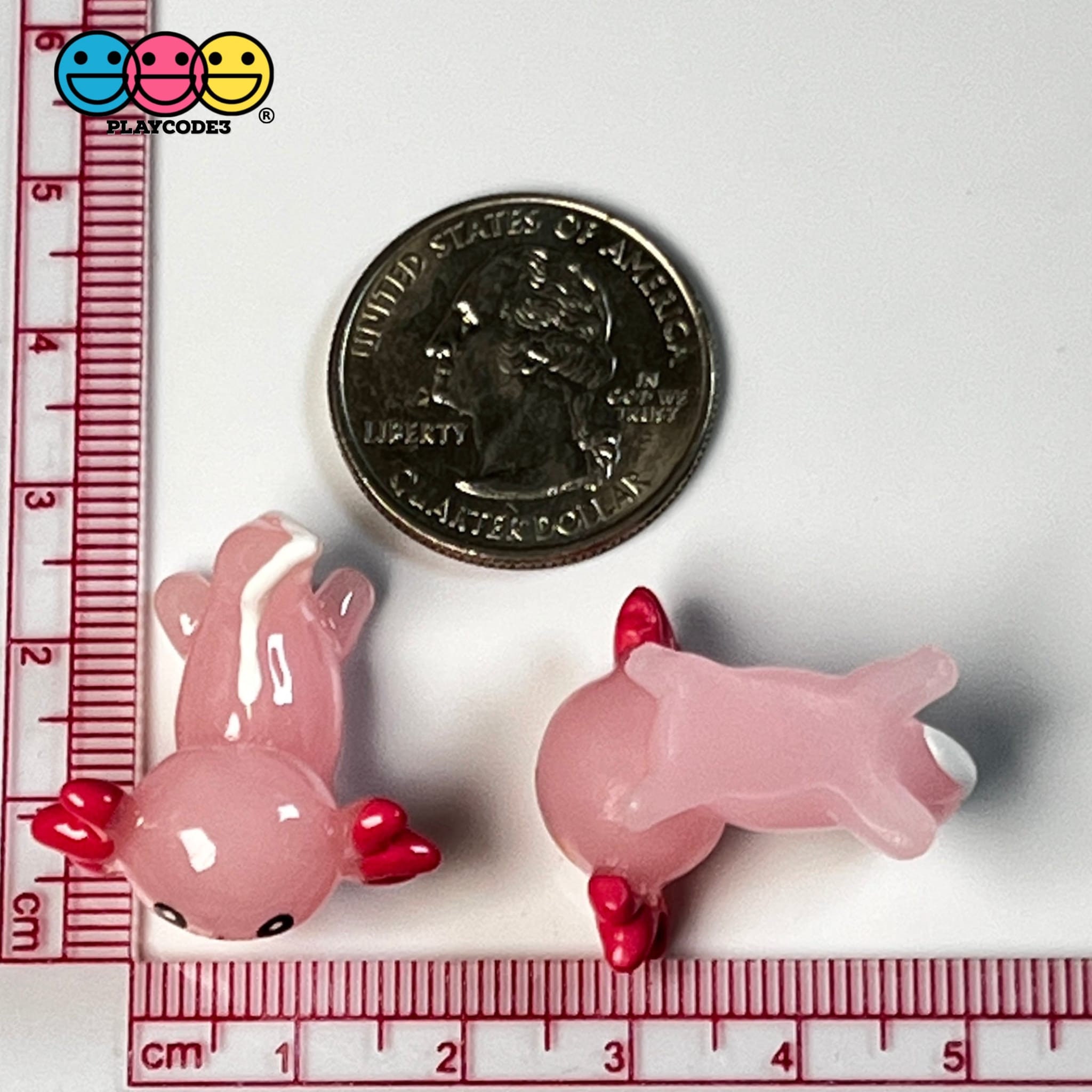 Axolotl Pink Charm Kawaii Cute Cabochons Decoden Plastic Resin 10