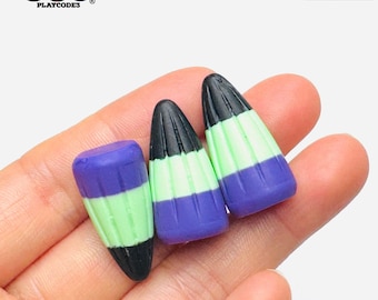 10pcs Halloween Holiday Candy Corn 3D Black Purple Charms Slime Supplies Fake Bake Headband Hair bow Accessories Cabochons Decoden PLAYCODE3
