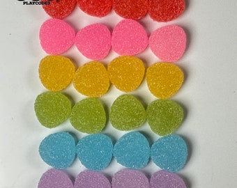 Gummy Sugar Coated Hearts Multi Color Fake Candy Flatback Charms Cabochon -  PLAYCODE3 LLC