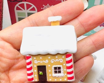 5pcs Gingerbread House Christmas Holiday Charms Slime Supplies Fake Bake Headband Hair bow Accessories Cabochons Decoden PLAYCODE3