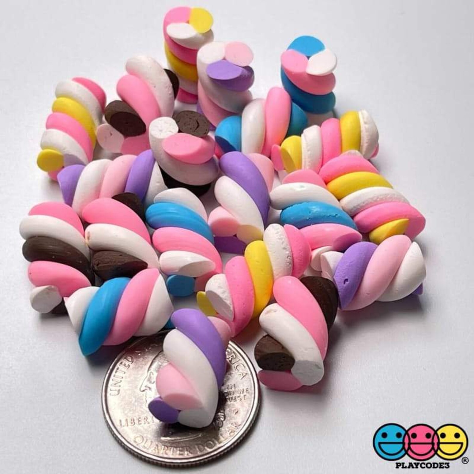 20pcs Marshmallow Twists Short Sticks Mixed Colors Fake Candy Etsy