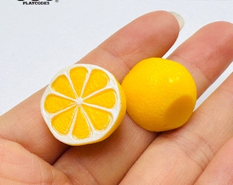 10pcs Sliced Lemon Charms Fake Food Miniature Charms Slime Supplies Fake Bake Headband Hair bow Accessories Cabochons Decoden PLAYCODE3
