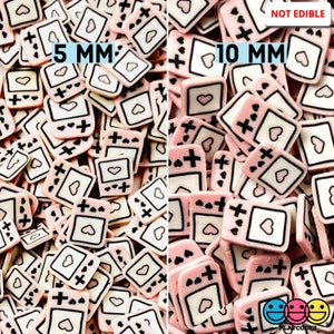 10grams 5/10mm Game Console Fimo Pink Heart Faux Sprinkle Valentine&#39;s Day Slime Supplies Fake Bake Tumbler Shaker Card Filler PLAYCODE3