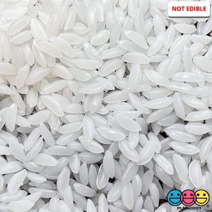 10grams Faux White Rice Silicon Plastic Props Actual Size Fake Food Slime Supplies Prop Display Not Real PLAYCODE3