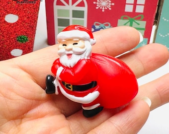 Santa Christmas Charm, Toy Sack, Holiday Cabochon Slime & Fake Bake Supplies Decoden PLAYCODE3 (1.5 inch)