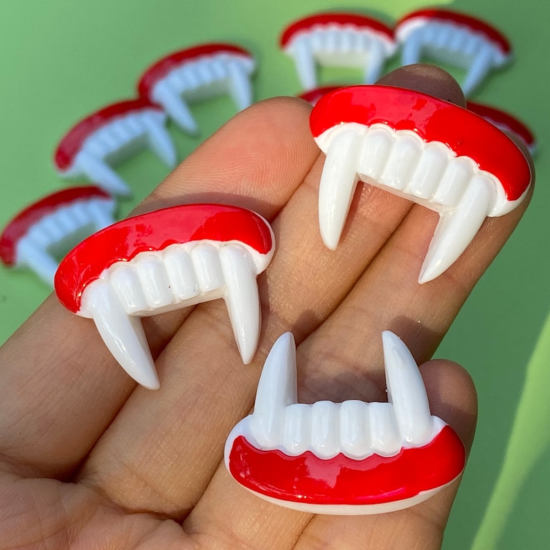 10pcs Halloween Vampire Teeth Fangs Charms Cabochons Slime Etsy