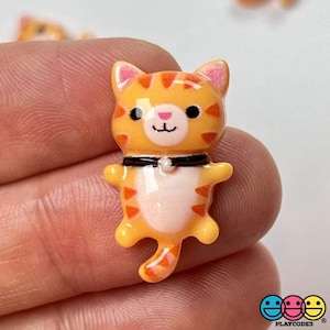 10pcs Kitten Mini Charm Kitty Cat Kawaii Plastic Slime Supplies Fake Bake Headband Hairbow Accessories Cabochons Decoden PLAYCODE3