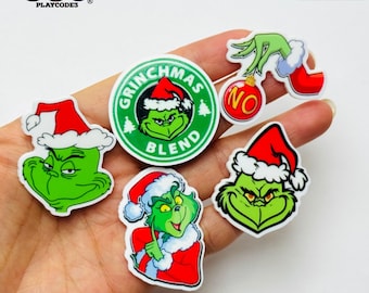 10pcs Character Christmas Holiday Planar Cabochons Slime Supplies Fake Bake Cupcake Toppers Headband Hairbow Accessories Cellphone PLAYCODE3