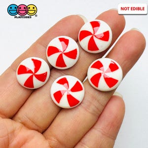 10pcs Peppermint Swirl Red Flat back Mini Charm Christmas Slime Supplies Fake Bake Headband Hair bow Accessories Cabochons Decoden PLAYCODE3