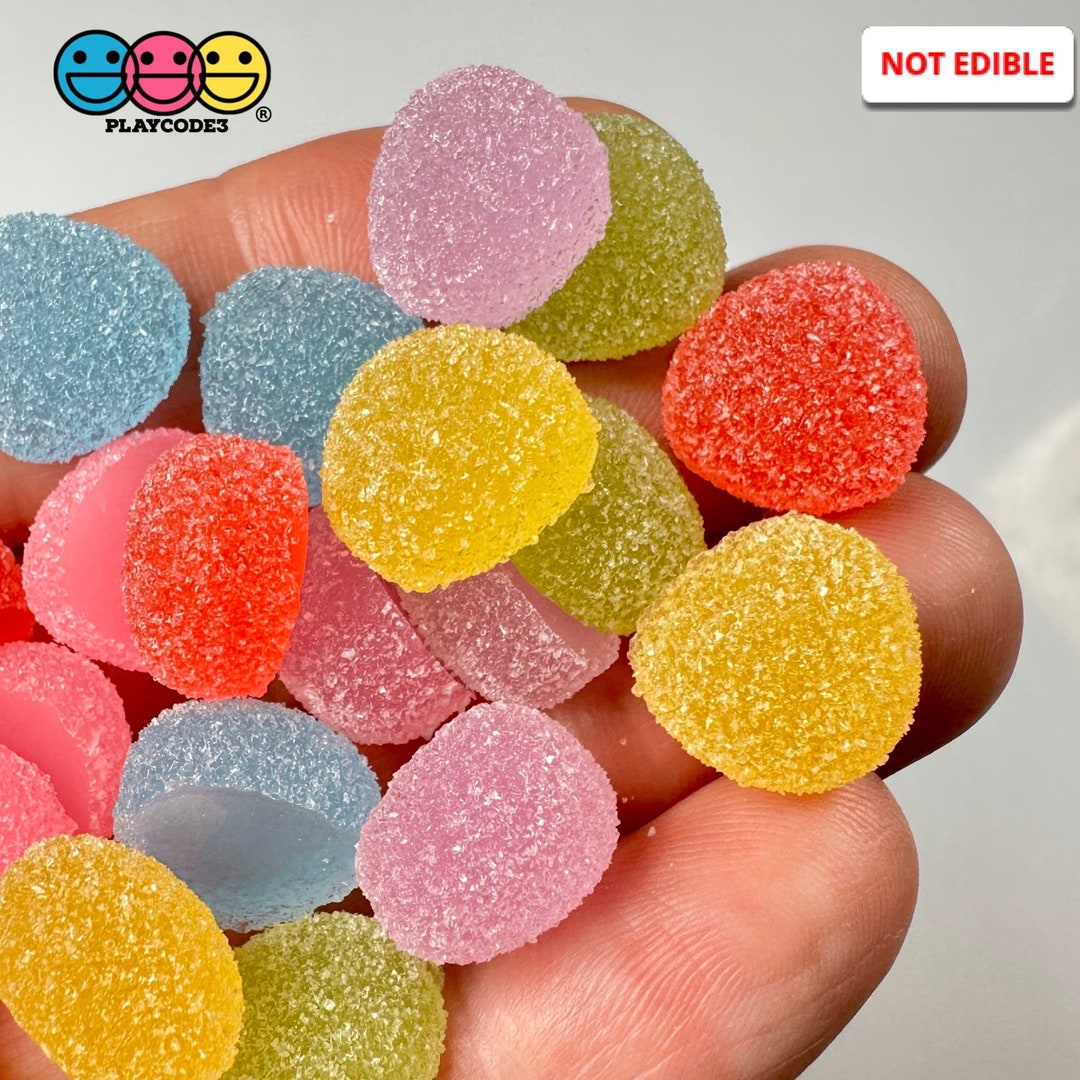 24pcs Fake Gumdrops Sugar Coated Candy Multi Color Charms Candies