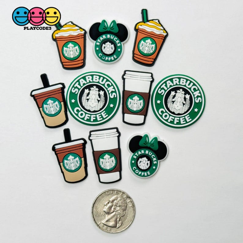 Coffee Frozen Drink Cups Fake Food Shoe Charms WITHOUT Buckle Botton Bendable Flatback Cabochons Slime Supply Fake