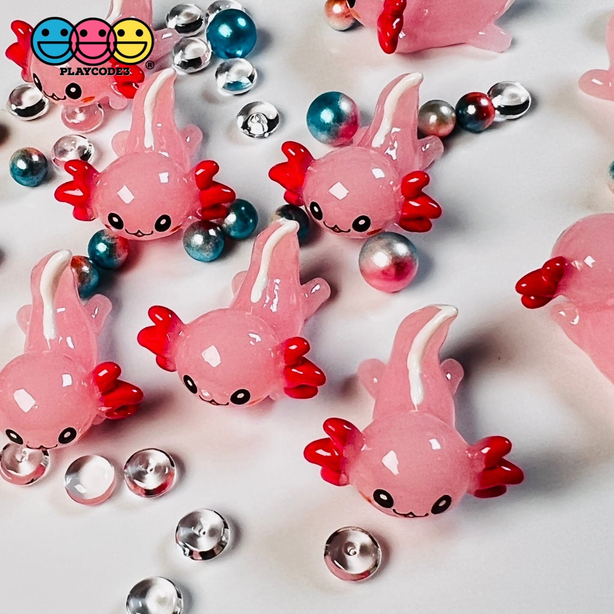 20pcs Mini Resin Axolotl Charm, Axolotl Tiny Animal Figurine