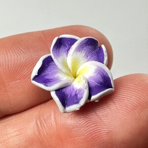 10/12pcs Hawaiian Plumeria Charms with Holes Fake Flower Flatback Cabochons Fake Bake Decoden Slime Supplies Jewelry PLAYCODE3