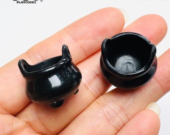 10pcs Witch Cauldron Pot Mini Halloween Holiday Slime Supplies Fake Bake Decor Accessories Cabochons Decoden PLAYCODE3
