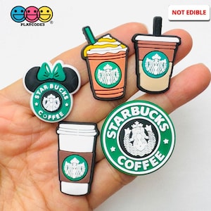 Coffee Frozen Drink Cups Fake Food Shoe Charms WITHOUT Buckle Botton Bendable Flatback Cabochons Slime Supply Fake