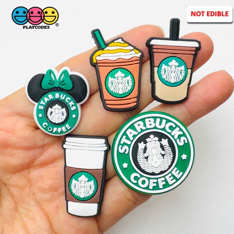 Coffee Frozen Drink Cups Fake Food Shoe Charms WITHOUT Buckle Botton Bendable Flatback Cabochons Slime Supply Fake