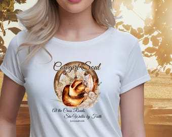 Cowgirl Soul Western Graphic Tee | Cowboy Hat & Feather Design