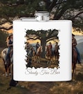 Western Campfire 6oz Flask | Cowgirl Pocket Flask | Shady Tree Bar | Mountain Motel