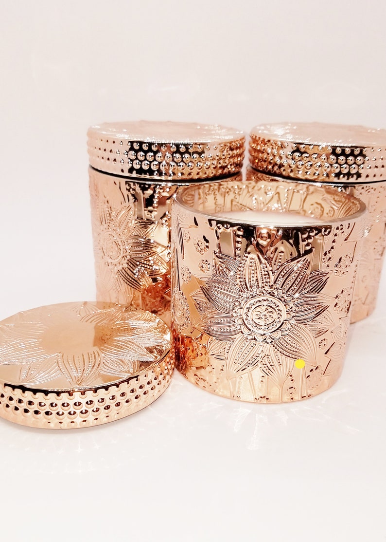 Luxury Rose Gold or Black Perfect gift Container Scented Candle Cashmere Plum
