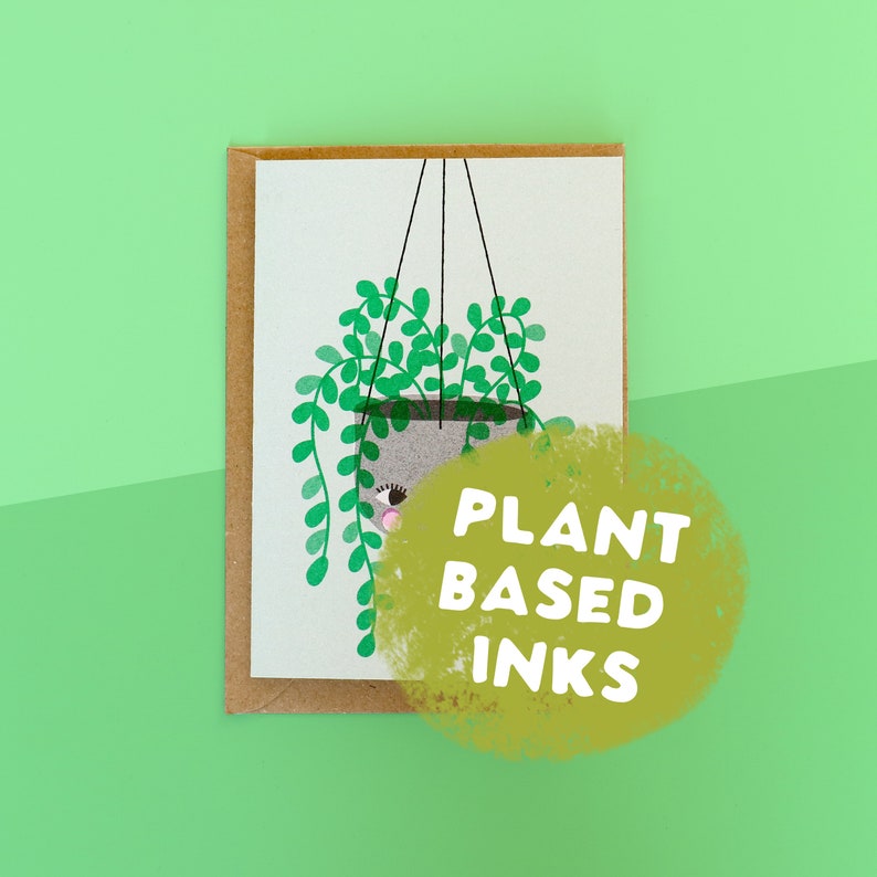 Plant A6 risograph greeting Card blank image 3