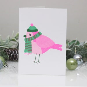 5er Set Weihnachtskarten Risograph print A6 Format Bild 4