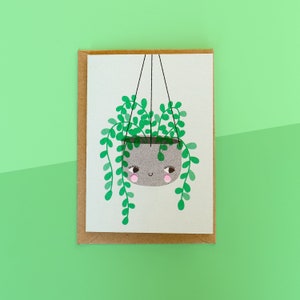 Plant A6 risograph greeting Card blank image 1