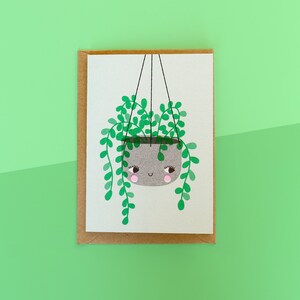 Plant A6 risograph greeting Card blank image 1