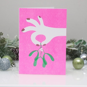 5er Set Weihnachtskarten Risograph print A6 Format Bild 6