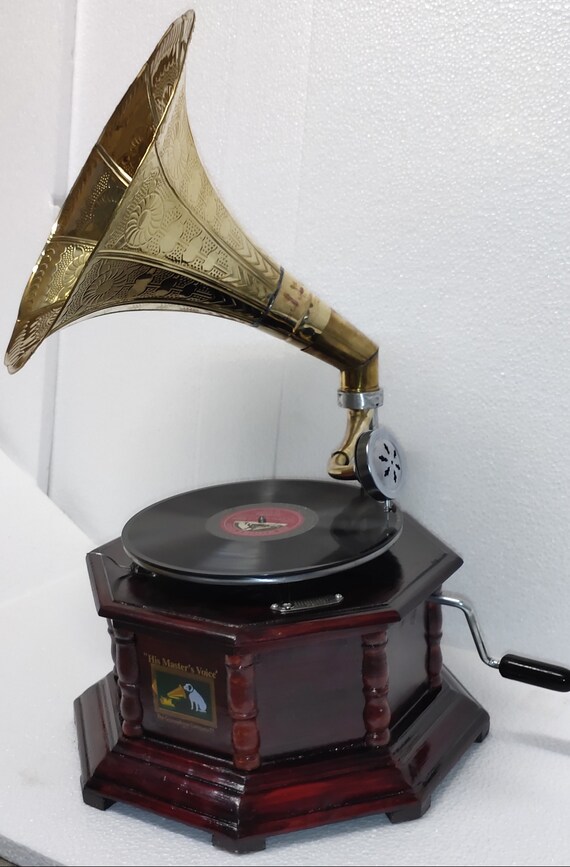 Antique Vintage Replica Gramophone Phonograph Record Player