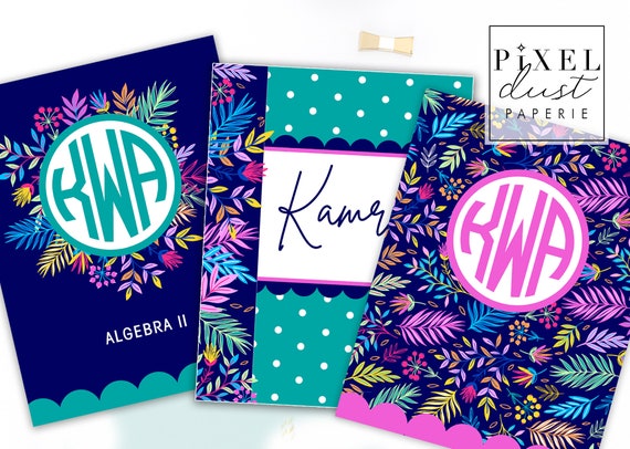 Binder Covers Set Of 3 Floral Pattern Cute Girls Personalized Etsy
