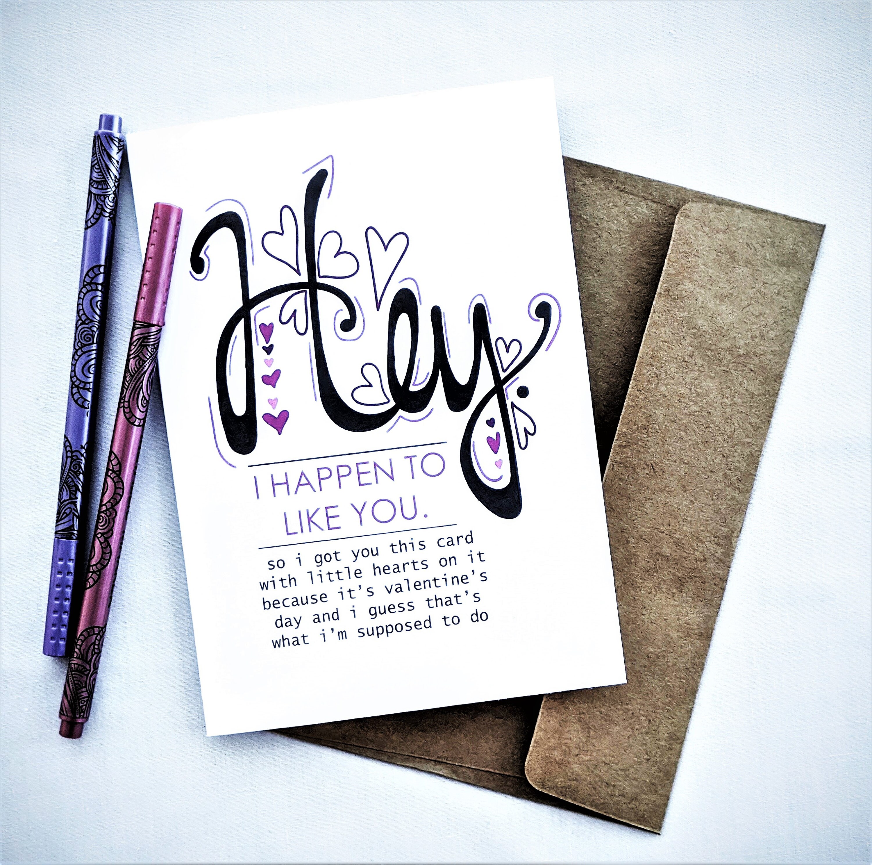 Sarcastic Valentine's Day Card - Funny Valentine's Day Card - Hand ...