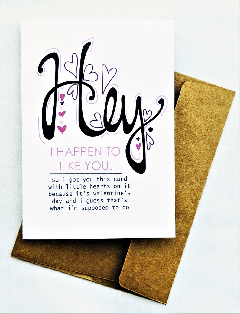 Sarcastic Valentine's Day Card - Funny Valentine's Day Card - Hand ...