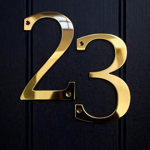 Polished Brass Cambria House Numbers – Laser Cut Metal Door Numbers