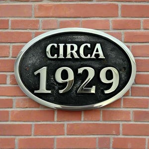 CIRCA date OVAL PLAQUE in Aluminium - Vintage Style Home Decor Sign, Durable Metal Wall Art, Personalized Gift Idea
