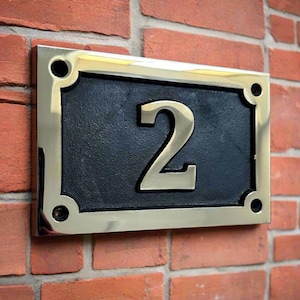 House Number Plaque - Hot Cast Bronze Rectangle Address Sign for Home, Unique Personalization & Durable Outdoor Decor