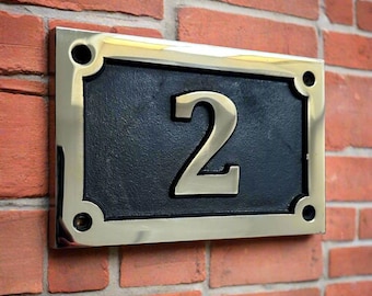 House Number Plaque - Hot Cast Bronze Rectangle Address Sign for Home, Unique Personalization & Durable Outdoor Decor