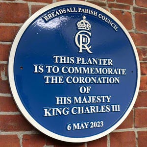 Blaue Heritage Style Plakette aus Aluminiumguss. Massiver Guss im London Style. Verschiedene Farben