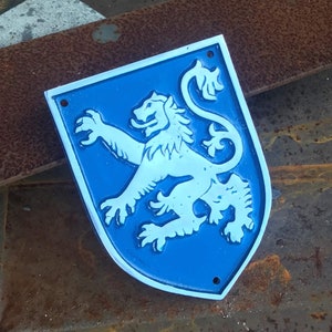 SCOTTISH LION SHIELD Cast Aluminium Decorative Plaque Rustic Antique