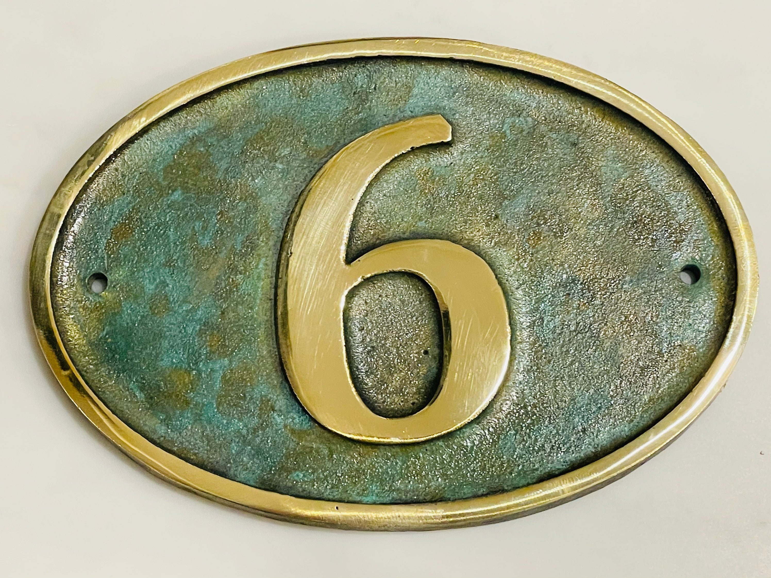Verdigris Address Numbers Hot Cast Bronze Verdigris Oval House Plaque Home Number - Etsy