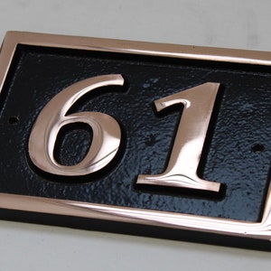 Cast Copper House Number Sign, Custom Rectangle Sign with Elegant Design, Durable & Weather-Resistant Home Décor