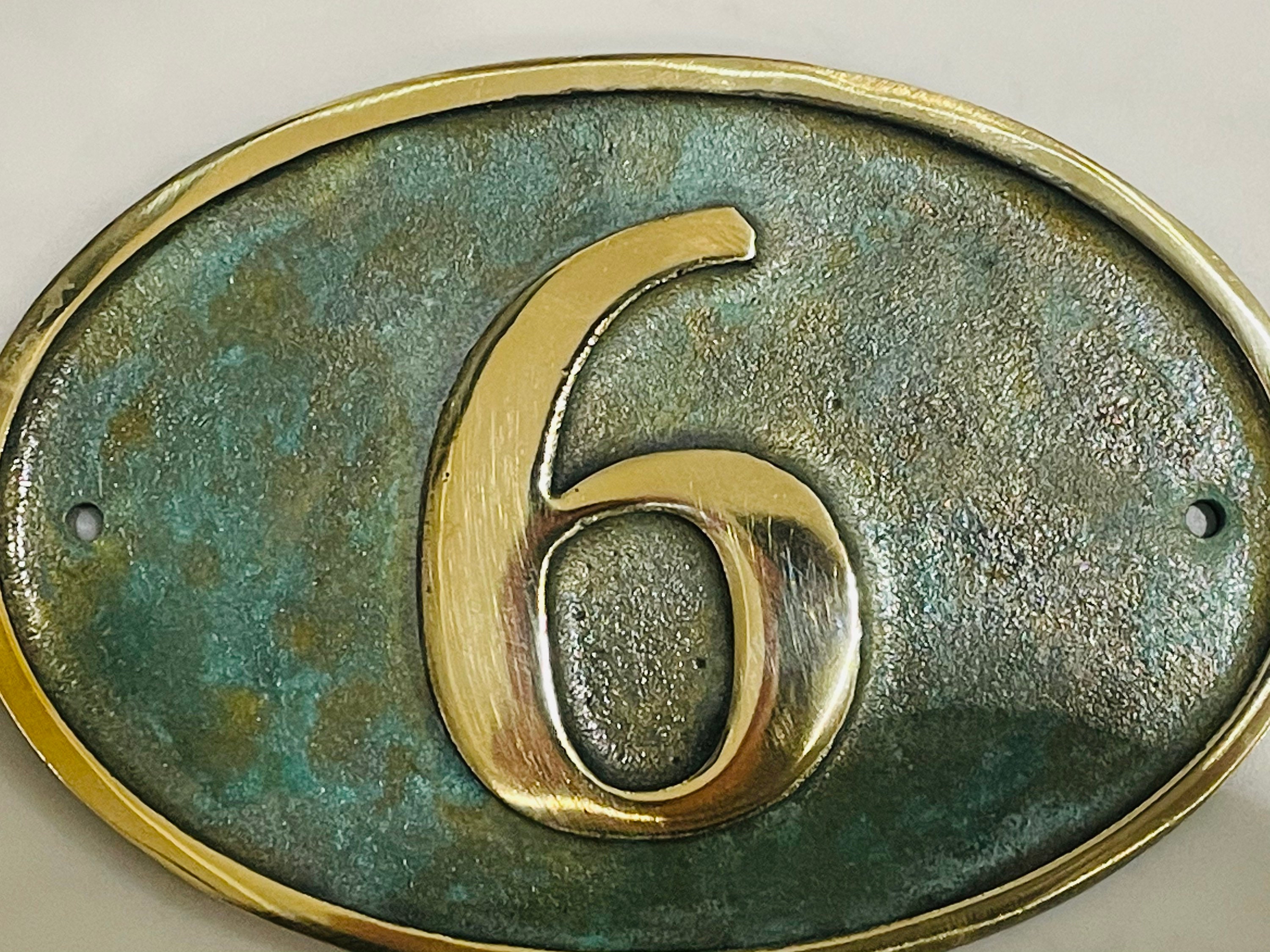 Verdigris Address Numbers Hot Cast Bronze Verdigris Oval House Plaque Home Number - Etsy