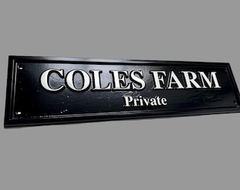 Custom Black & White Hausschild aus Aluminiumguss | Personalisierte Outdoor Namensschild