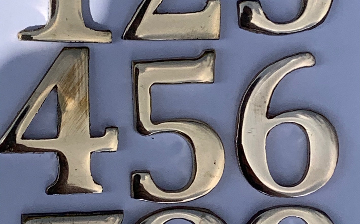 Bronze Cast Metal Numbers Polished Sign House Flat Door Number Etsy UK