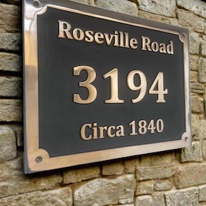 Cast Copper house decorative Plaque Sign - Any Text - Any Font - 4 Sizes