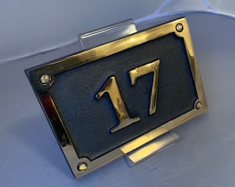 House Number Cast Bronze Various Colours Oval and Rectangular Door Address Sign