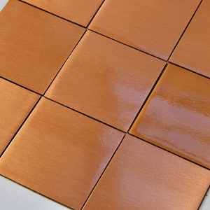 Brushed Copper Metal Square Wall Tiles