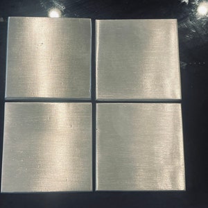 Brushed Metal Square Wall Tiles Silver