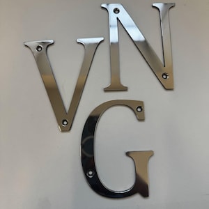 Edelstahl Metall Hausnummer Business Hotel Schriftzug poliert Schild Haus Wohnung Tür Nummer