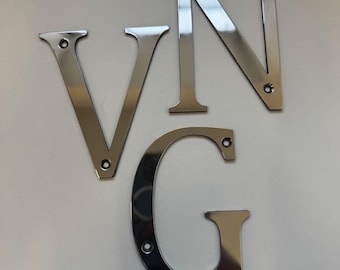 Edelstahl Metall Hausnummer Business Hotel Schriftzug poliert Schild Haus Wohnung Tür Nummer